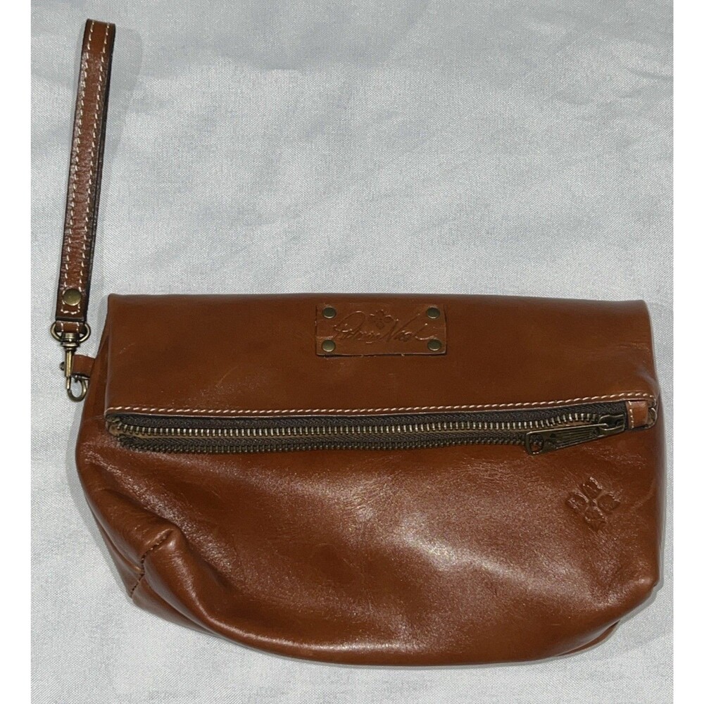Patricia Nash Valerie Fold Over Zip Magnetic Clutch Caramel Brown TAN